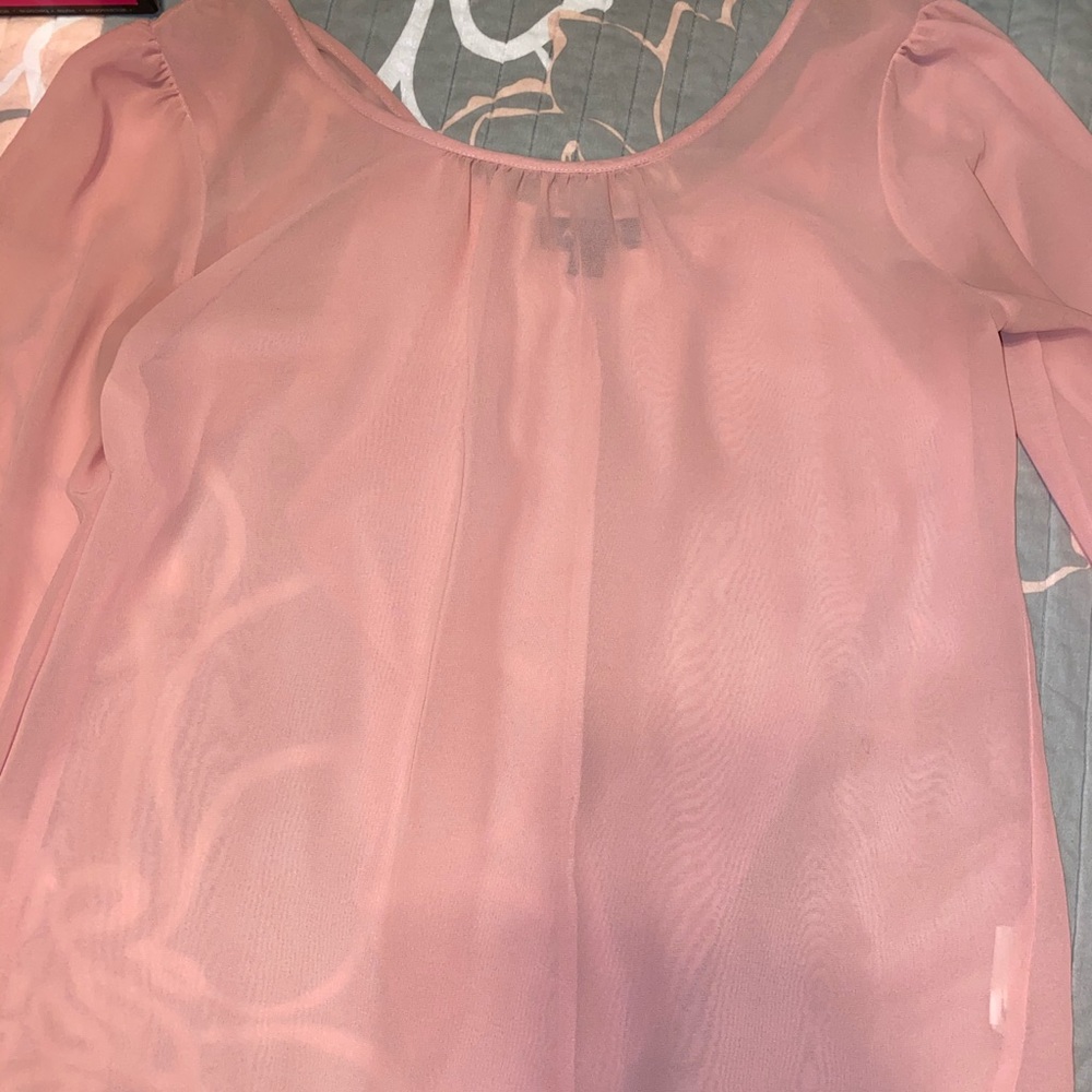 pink sheer top